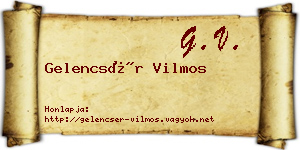 Gelencsér Vilmos névjegykártya